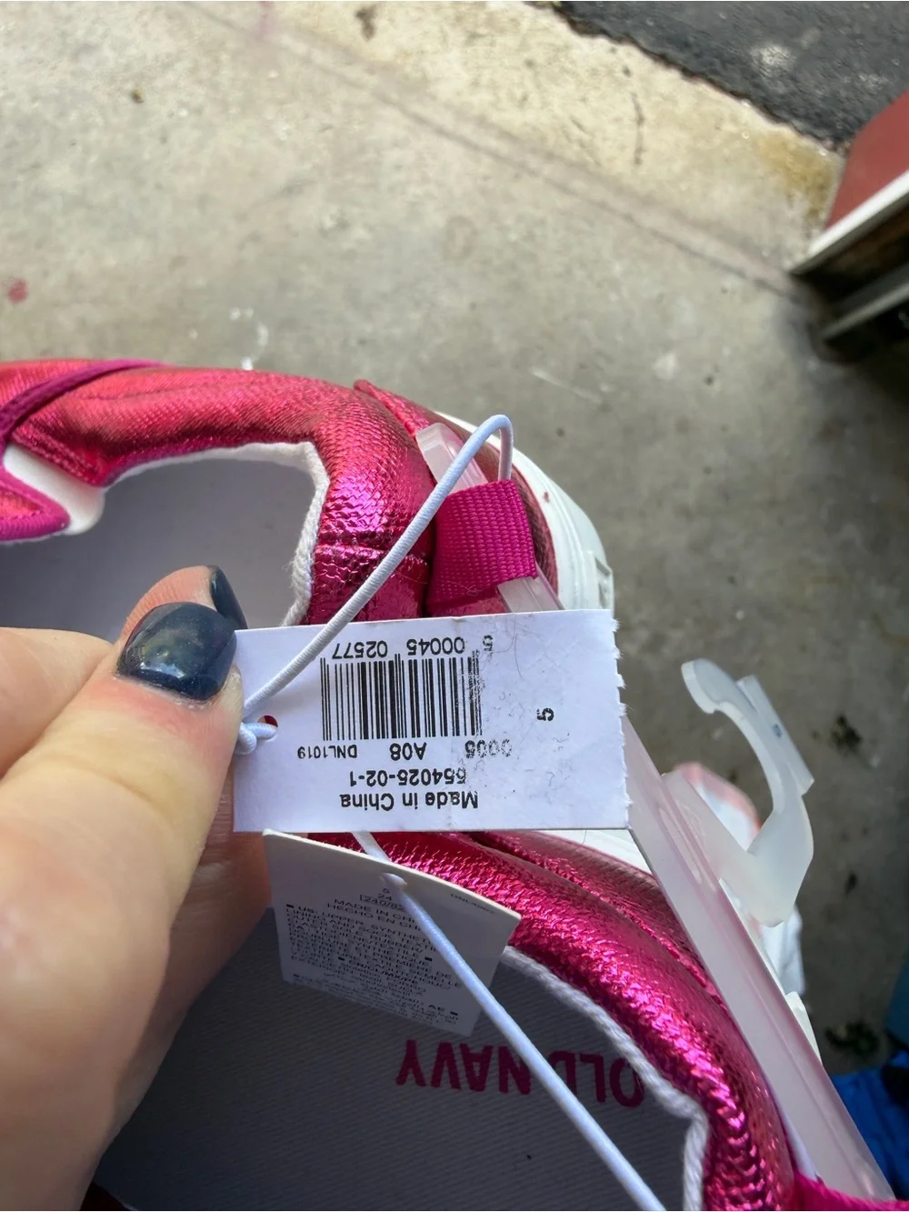 Old Navy Girls Hot Pink Glitter Slip-On Sneakers